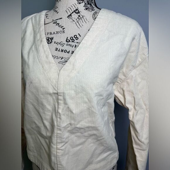 Madewell Waffle-Knit Relaxed V-Neck Top NWT size XS - Picture 5 of 11